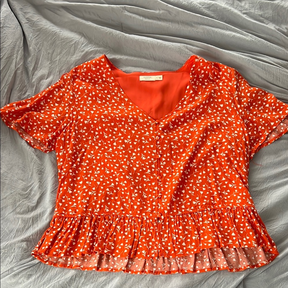 Orange Printed Blouse